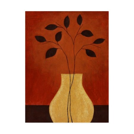 Trademark Fine Art Pablo Esteban 'Yellow Vase Against Red' Canvas Art, 18x24 ALI46243-C1824GG